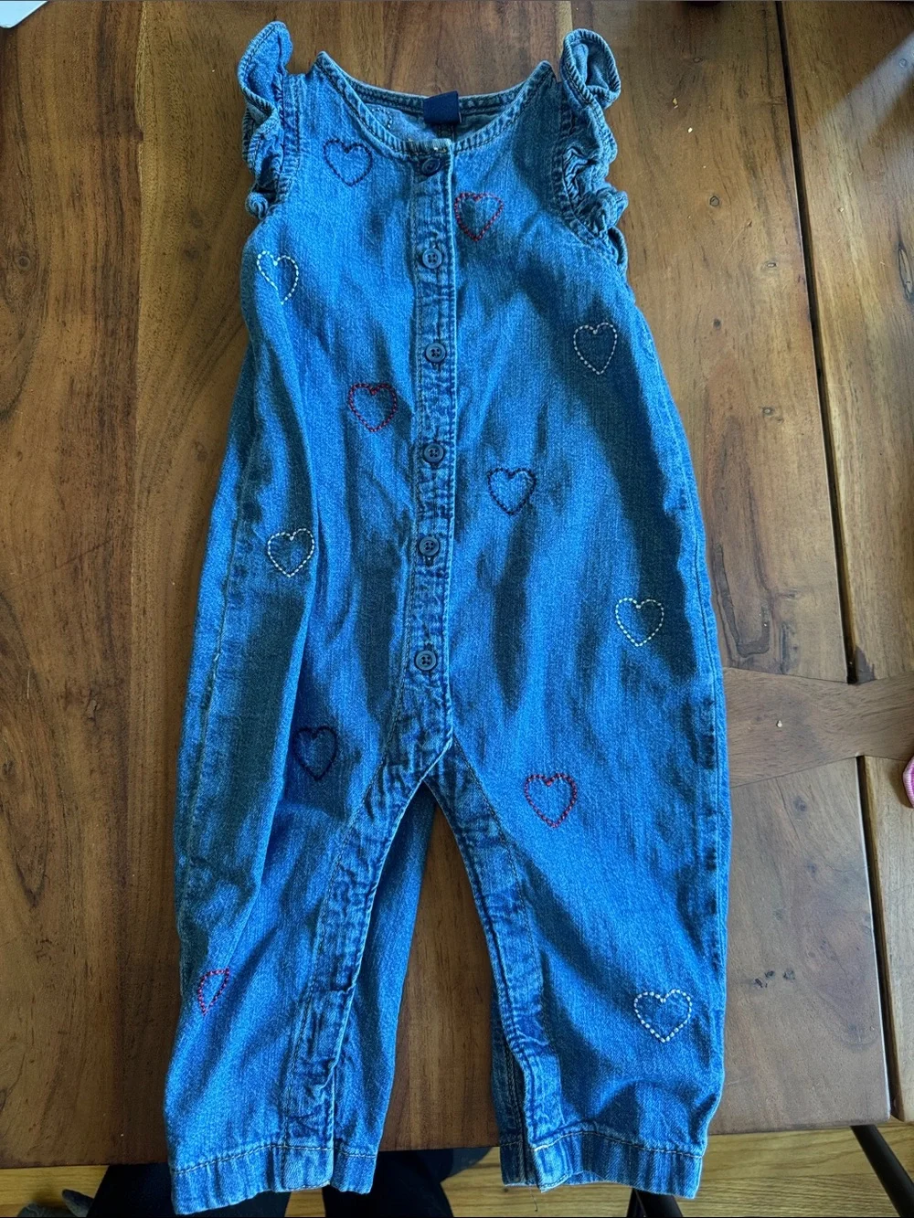 GAP Blue Denim Heart-Embroidered jumper